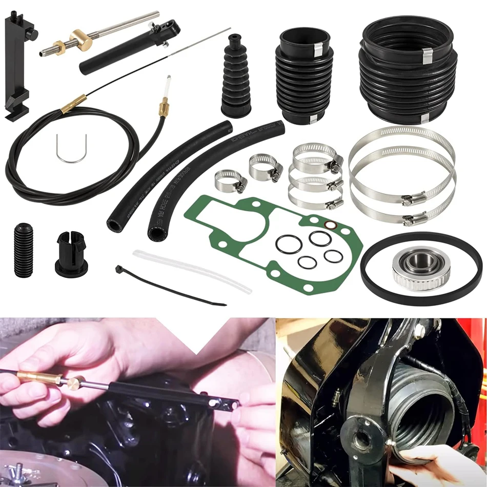 MX 30-803097T1 Transom Seal Repair Kit with Lower Shift Cable for Mercruiser R, MR, Alpha One Gen 1 1983-1990 sterndrives