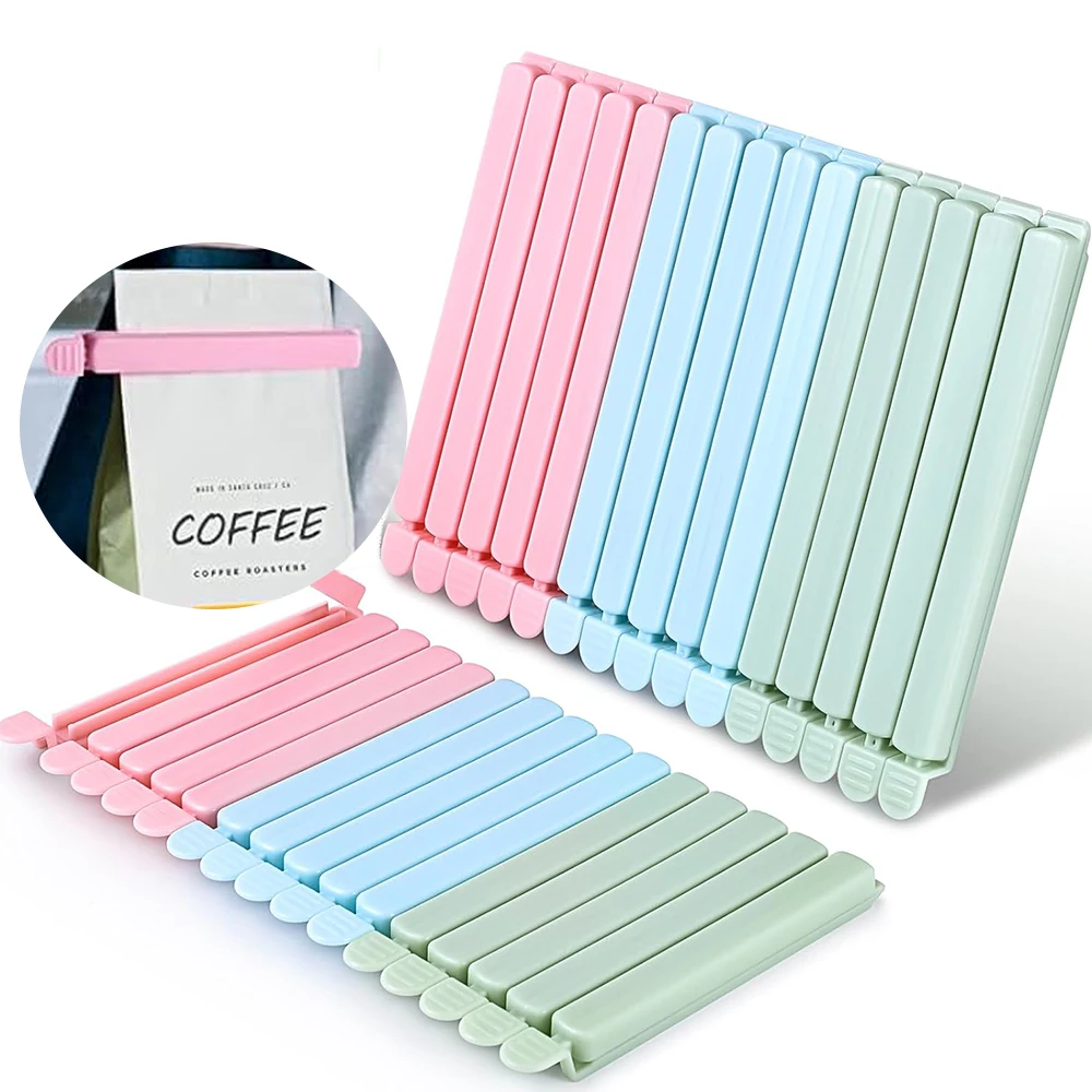 10Pcs Food Bag Sealing Clips Plastic Bag Colorful Sealing Clips for Kitchen Snack Coffee Potato Chip Food Storage Bag