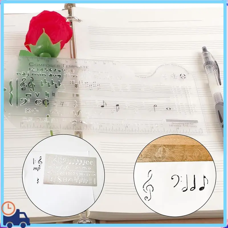 Latest Song Writer's Composing Template Stencil For Music Notes & Symbols Staff Drawing Ruler Music Composition Accessories