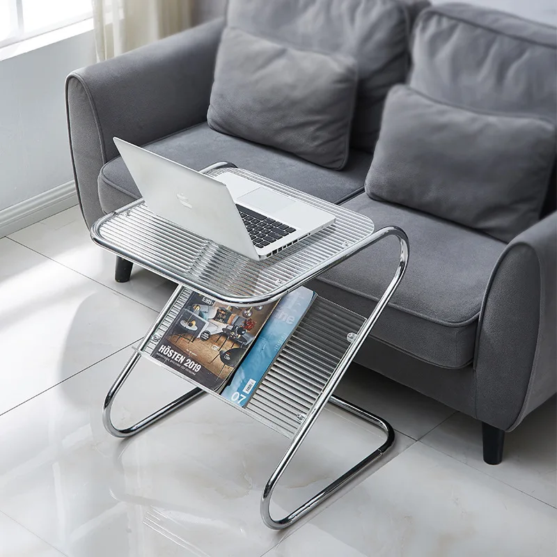 New Z-shaped Side Table Changhong Tempered Glass With Magazine Rack Corner Sofa Bedside With Side Table Household Items