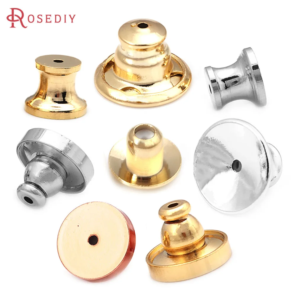 

18K Gold Color Brass Stud Earring Back Stopper High Quality Diy Accessories Jewellery Making Materials