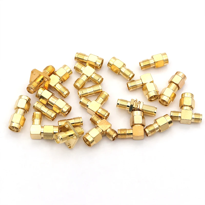 1/5/10 قطعة طريقة مزدوجة/مزدوجة عكس SMA موصل RPSMA-JJ KK JWK KKF KKY المسمار الداخلي ثقب داخلي/دبوس داخلي L نوع محول #6