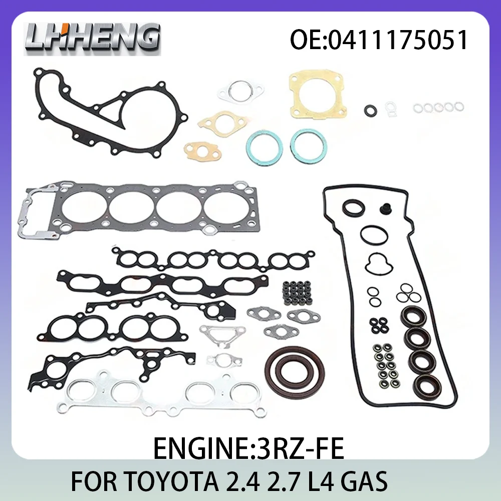 

Engine Full Overhaul Gasket Set For TOYOTA LAND CRUISER DYNA 0411175051 0411175070 2.4 L T 2.7 L T L4 GAS 3RZ-FE 93-06 2.4L 2.7L