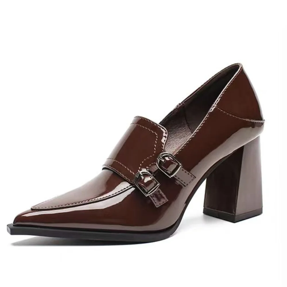 2026 Neue High Heels Schuhe Wasserdichte Plateau-Schuhe in Übergrößen Modische Flache Lackleder-Schuhe Hochwertige Damenschuhe Zapatillas Mujer
