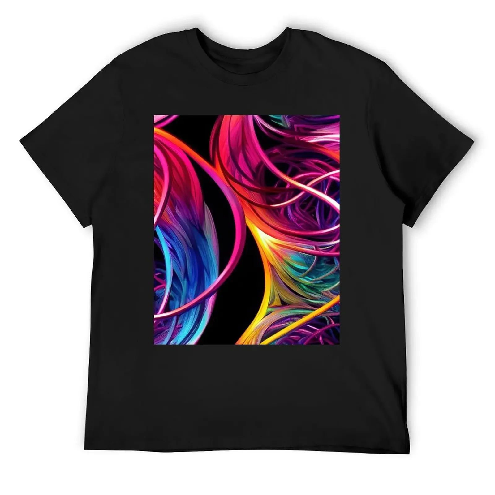 

Realistic Neon Spiral T-Shirt vintage t shirts tops anime figures t shirts for men