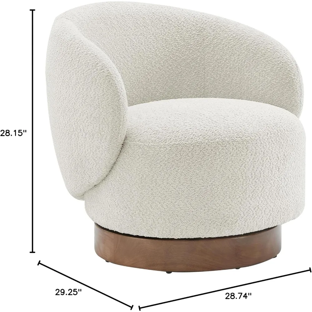 Armchair Upholstered Performance Fabric for Bedroom Reading Waiting Living Room, 22-inch Wide Seat, Cream