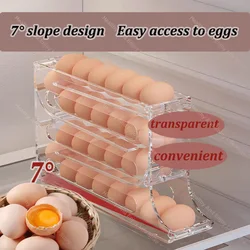 Automatic Roll-out Egg Storage Device Household Refrigerator Storage Box Egg Box Can Hold 30 Eggs High Quality Egg Rack Kitchen