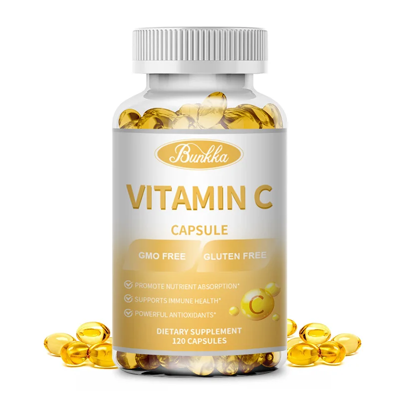 BUNKKA Vitamin C Capsules 1000mg Original Proprietary Blend Boost Calcium Absorption Reduce Muscle Soreness Skin Hair Health