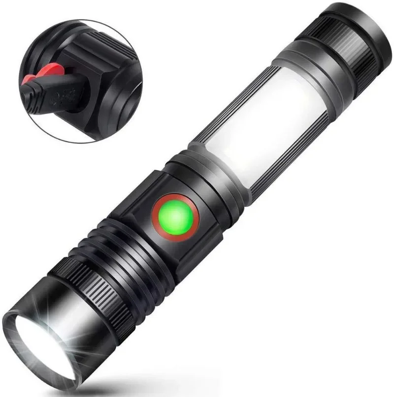 4000LM Ultra Bright LED Flashlight USB Rechargeable Led Torch T6 Lanterna Bicycle Light Use18650 Battery.For Cycling Outdoors