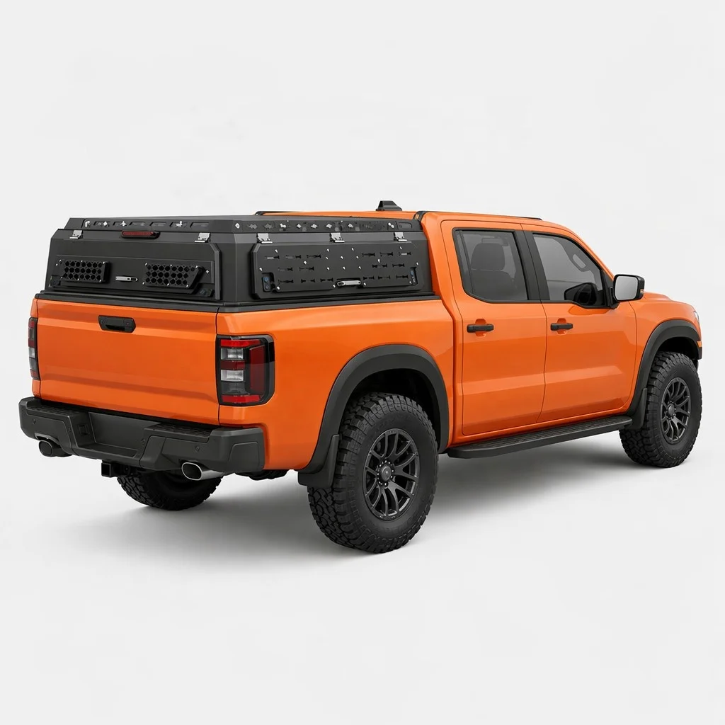 Secure Storage Truck Bed Enclosure Aluminum Alloy Waterproof No Drill Pickup Hardtop Canopy Customizable Camping for Frontier