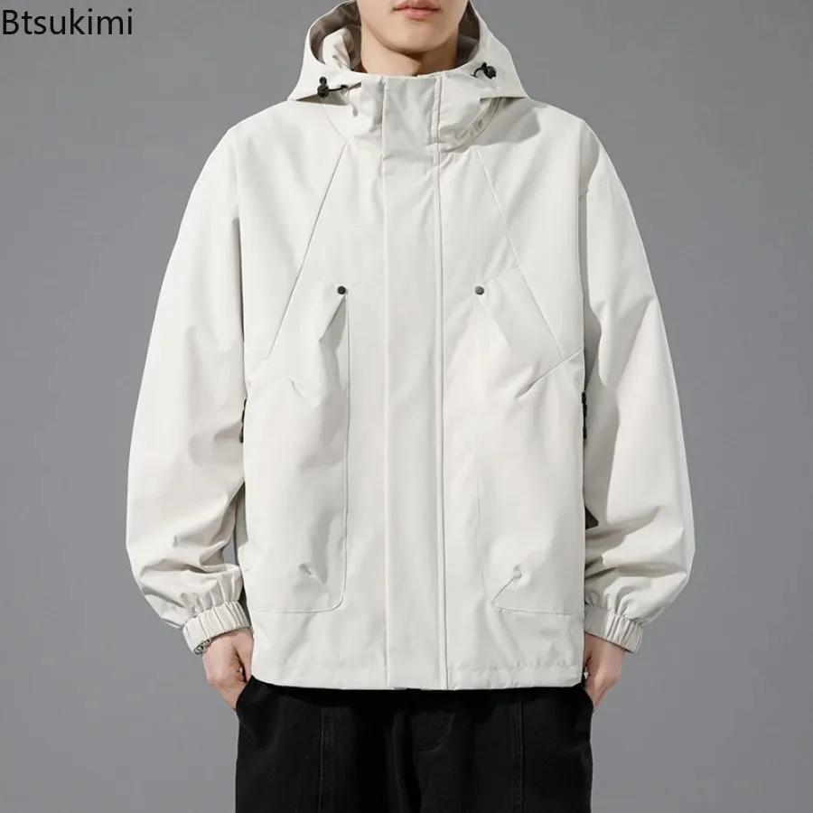 Spring Autumn New Men's Hooded Jackets Oversize 7XL 8XL Loose Casual Windbreaker Coats Male Outdoor Waterproof Softshell Jackets