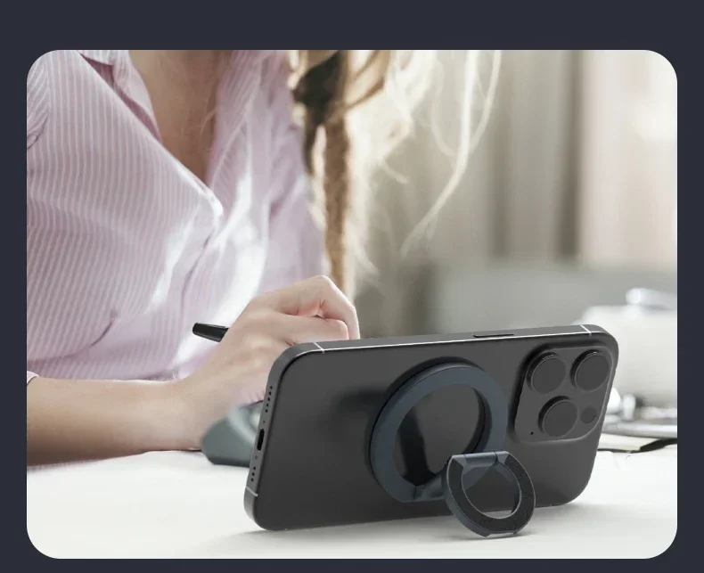 Für MagSafe Doppelseitige Magnetische Telefon Ring Halter Tragbare Falten Handys Ständer Telefon Zubehör Unterstützung Halterung Grip Tok – Detail 10