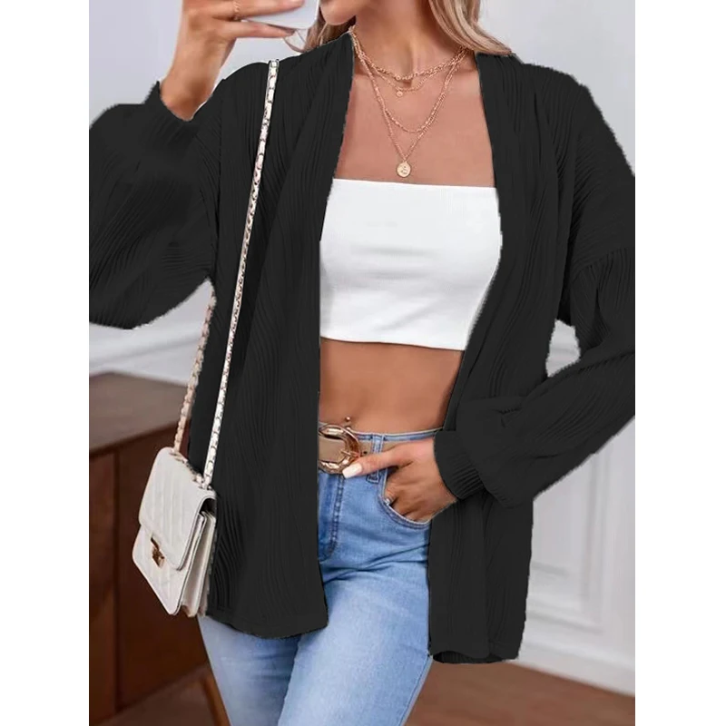 Women Clothes Trendy Casual Streetwear Oversized Cardigan Jackets Spring Autumn Female Solid Long Sleeve Tunic Outerwear Coats