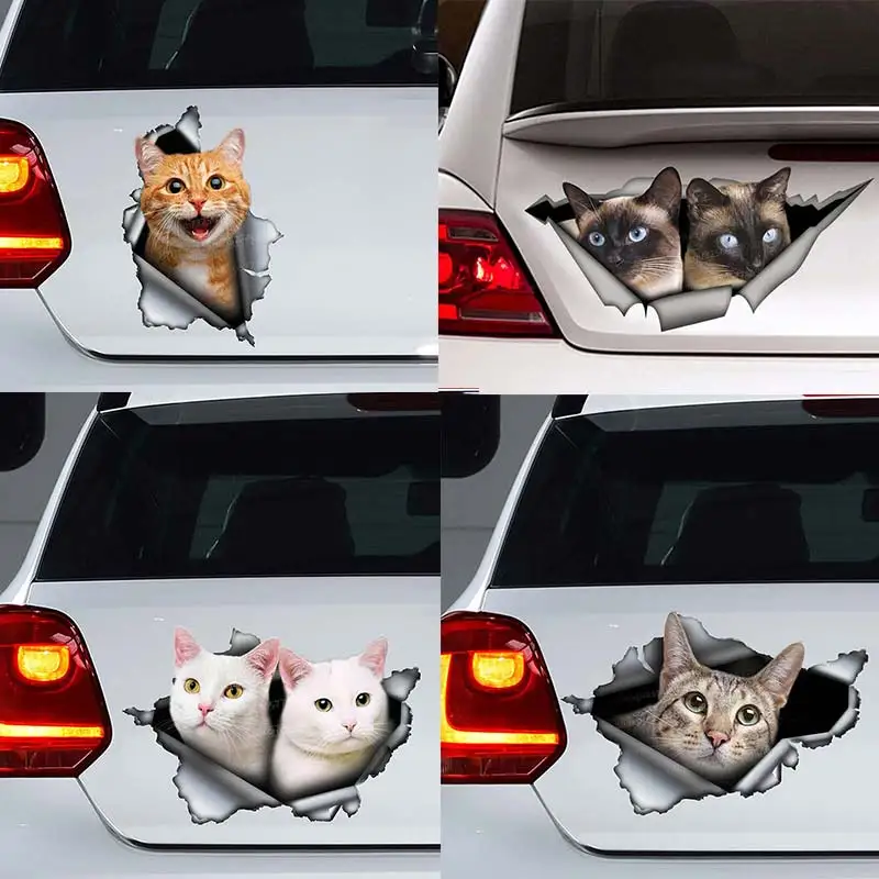 

Cute Cats Pet Animal Car Sticker Waterproof Vinyl Decal Bumper Rear Window Laptop Self-adhesive Decal For Car Accessories SH288