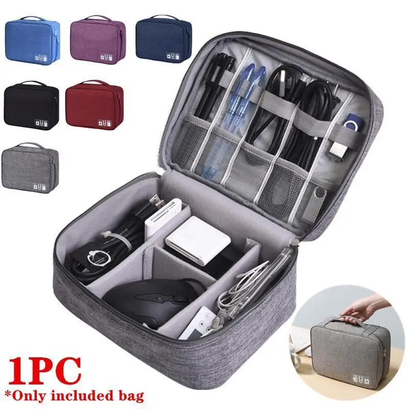 

Travel Cable Bag Portable Digital USB Gadget Organizer Charger Wires Cosmetic Zipper Storage Pouch Kit Case Accessories Supplies