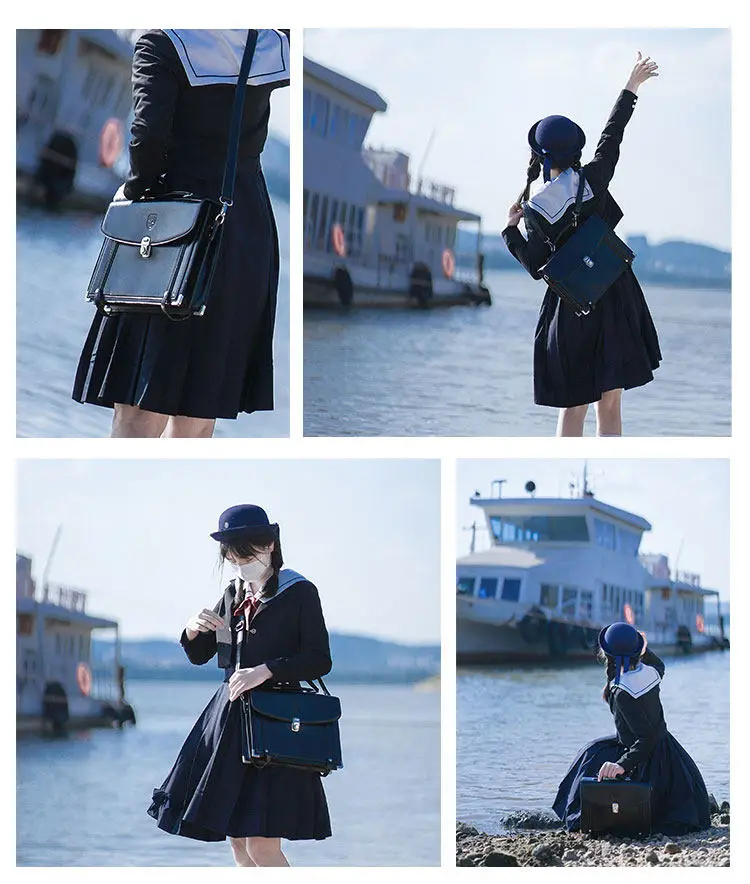 

Original Design Japanese Department Sweet College Style JK Uniform Bag Oblique Cross College Feeling Double Shoulder for Women