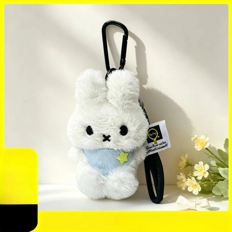 Cartoon Kawaii Miffy Apron Doll Pendant Good-looking Lint Key Rings Bestie Delicate Be All-match Soft Skin-friendly Give Gifts