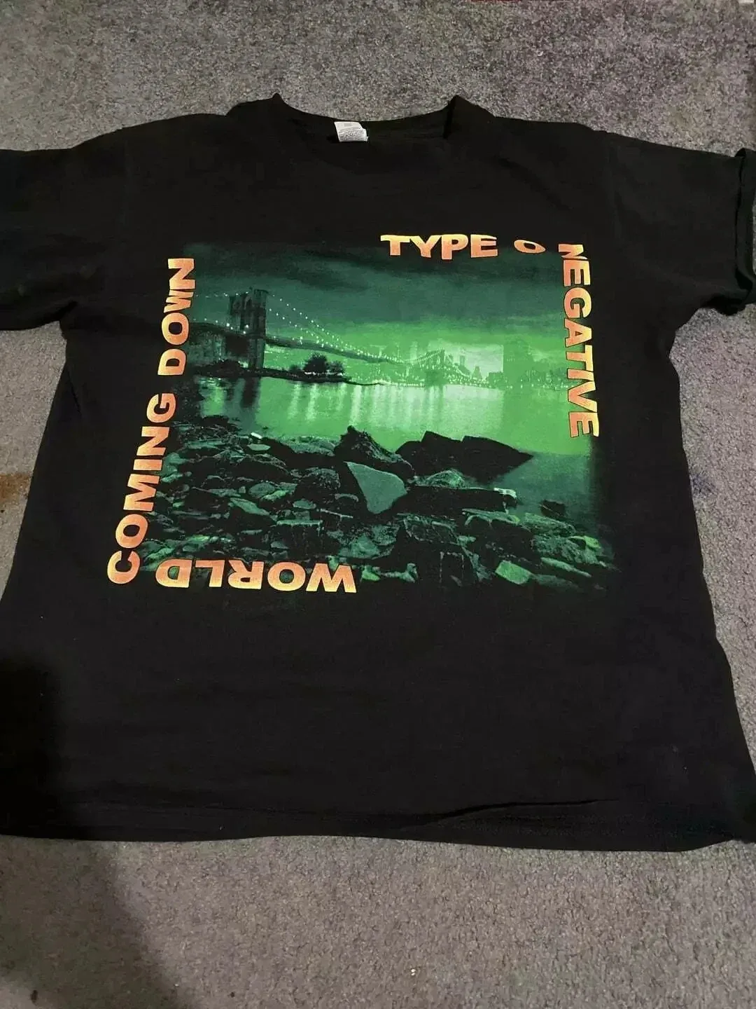 

Type O Negative World Coming Down Черная футболка с графическим принтом и коротким рукавом Повседневная хлопковая футболка Черная футболка унисекс