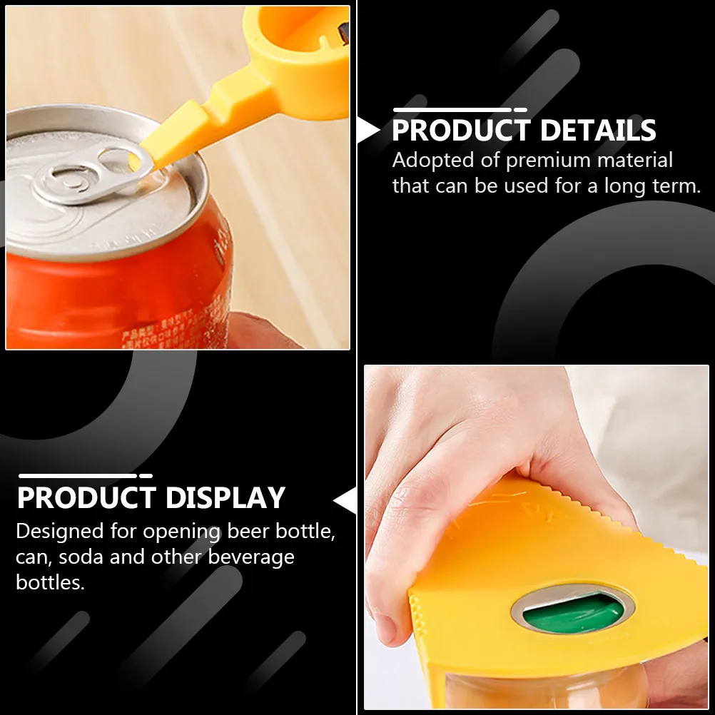2Pcs Multifunctional Bottle Opener Plastic Manual Can Opener Adjustable Size Non Slip Handle Perfect for Home Restaurant Beer
