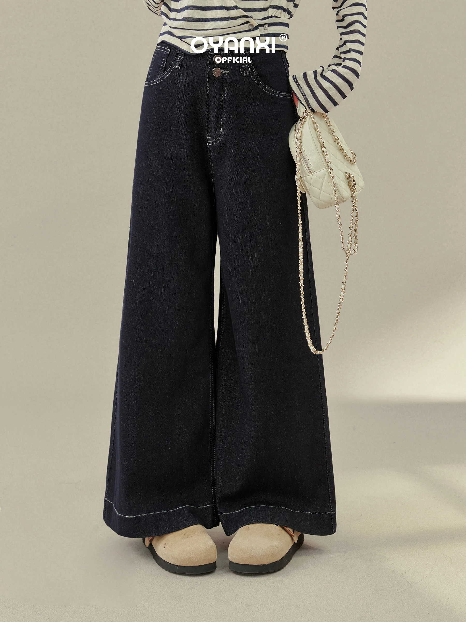 

Black Wide Leg Straight Jeans Women's Loose American Style Spring Autumn New Model Jeans Casual Comfortable Ladies Pants