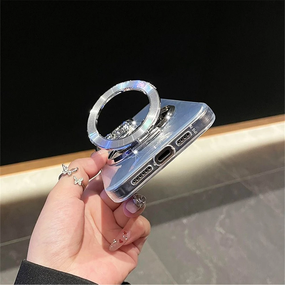 الفاخرة حبة سوار قوس قضية الهاتف آيفون 16 15 14 13 12 11 برو ماكس X XS ماكس XR 7 8 زائد بريق الليزر غطاء مقاوم للصدمات #4