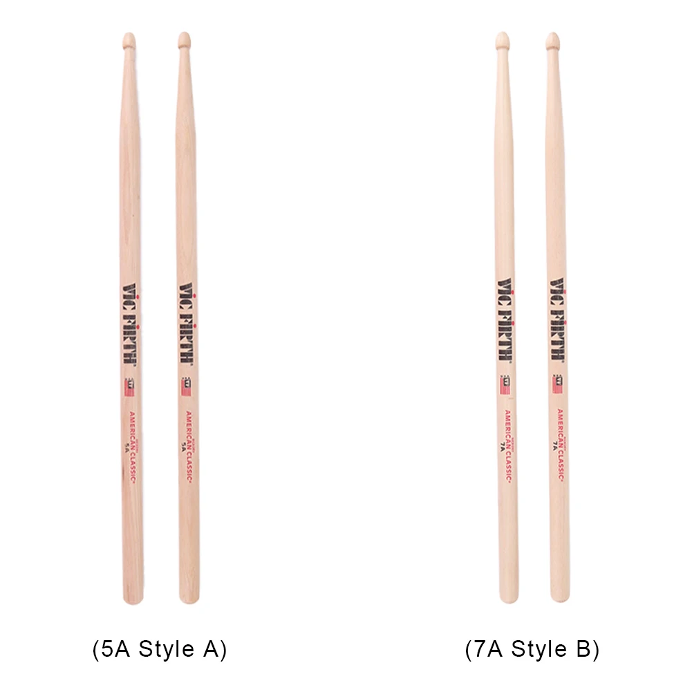 2Pcs Drumsticks 5A/7A Drum Sticks Consistent Weight and Pitch Mallets American Hickory Drumsticks for Acoustic/Electronic Drums