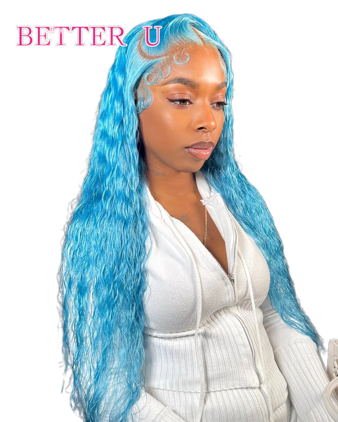 

Baby Blue Curly Wigs Human Hair 13x6 Lace Front Human Hair Wig For Women Pre-Plucking Brazilian Remy Colored 613 Human Hair Wig