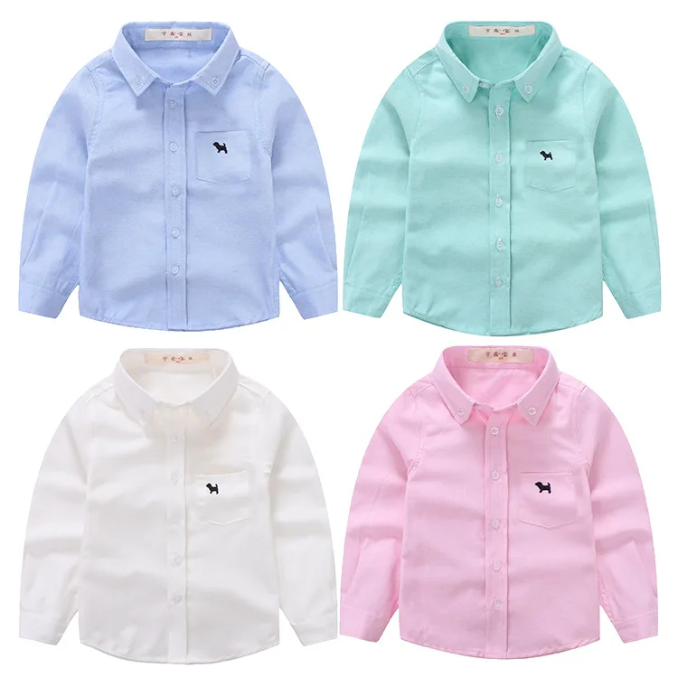 Baby Shirt Long-sleeved Pure Cotton New Boys' Spring and Autumn Shirts Children's Spring Clothes Children's Korean Style Tops