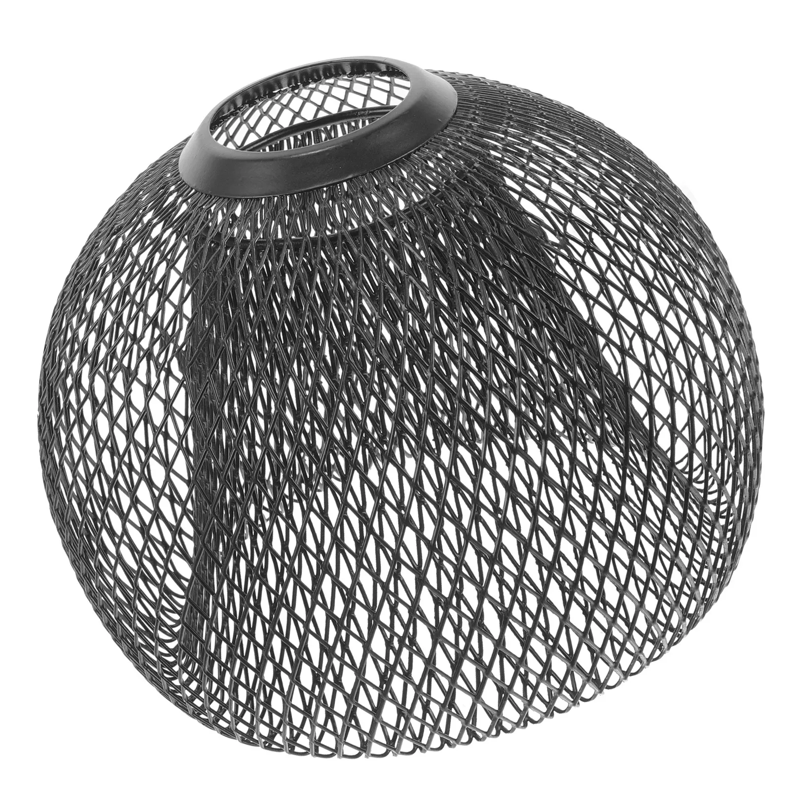 Metal Wire Cage Pendant Lamp Shade – Hollow Trapezoid Mesh Ceiling Light Cover