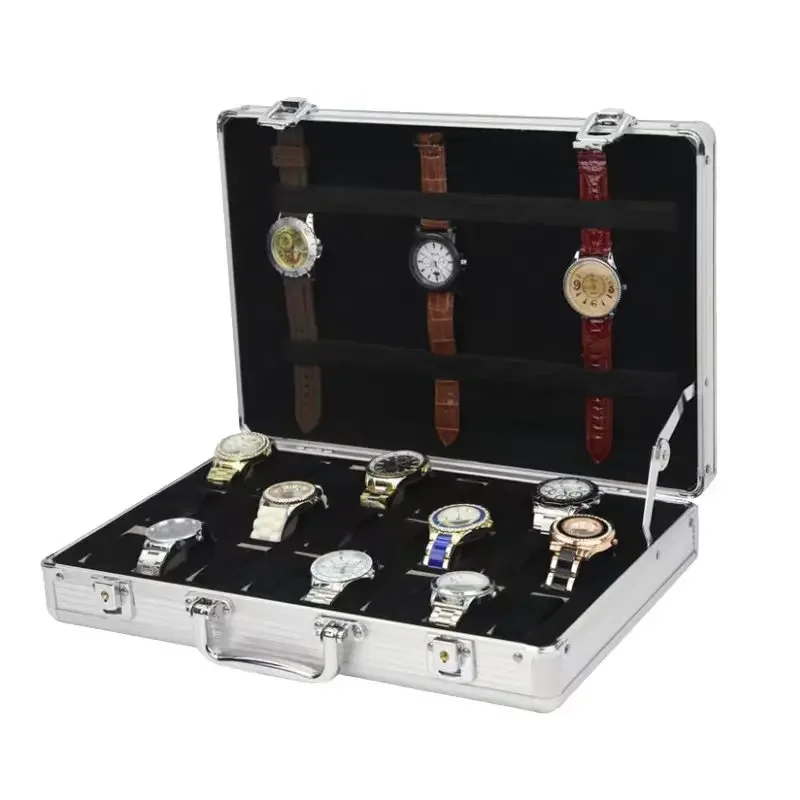 6/10/12/24 Slots Luxury Premium Quality Watch Box Aluminum Alloy Produc Pattern Storage Clock Box Collection Display Gift Boxes