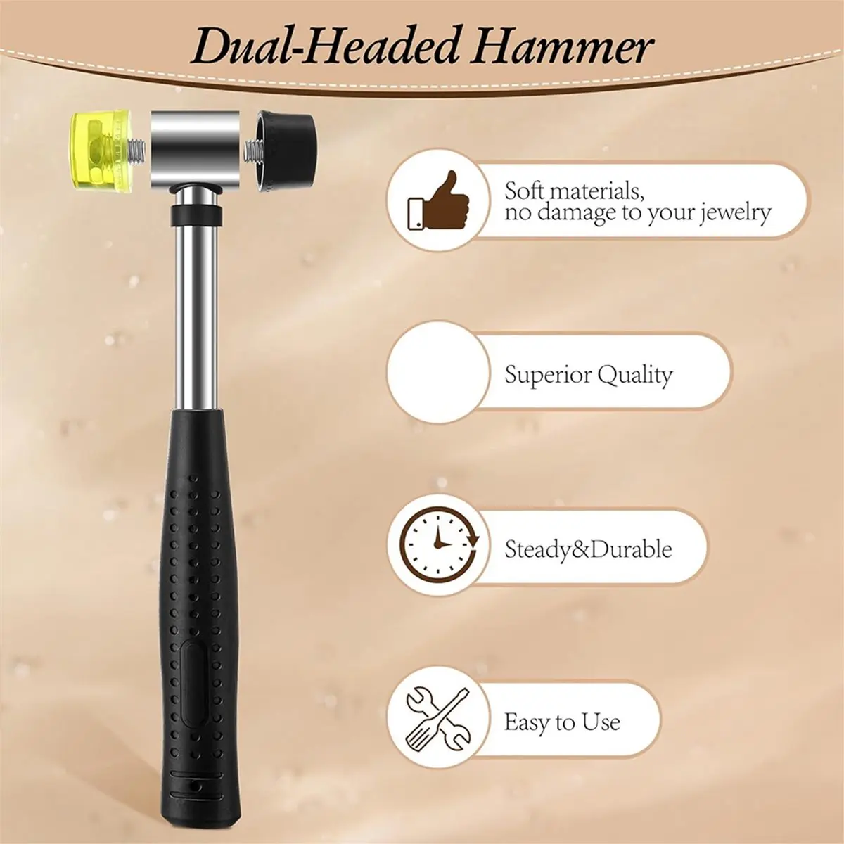 Ring Bracelet Sizer Measuring Tool Set, Includes Metal Ring Mandrel, Metal Bracelet Mandrel, Rubber Mallet Hammer [2026 MOCC]