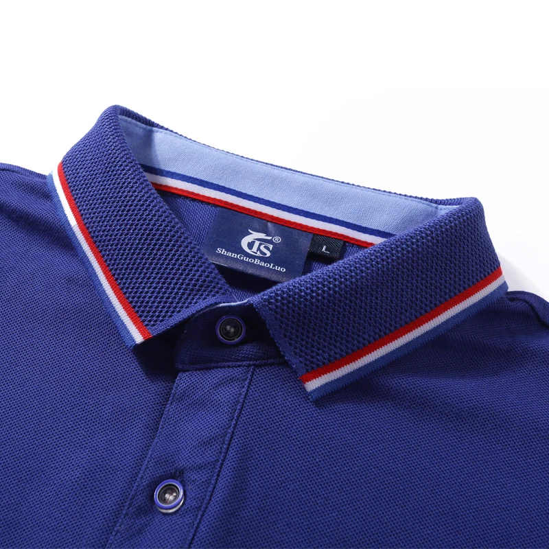 High quality cotton long sleeved polo with custom printed logo for business casual men and women's logo design embroidery