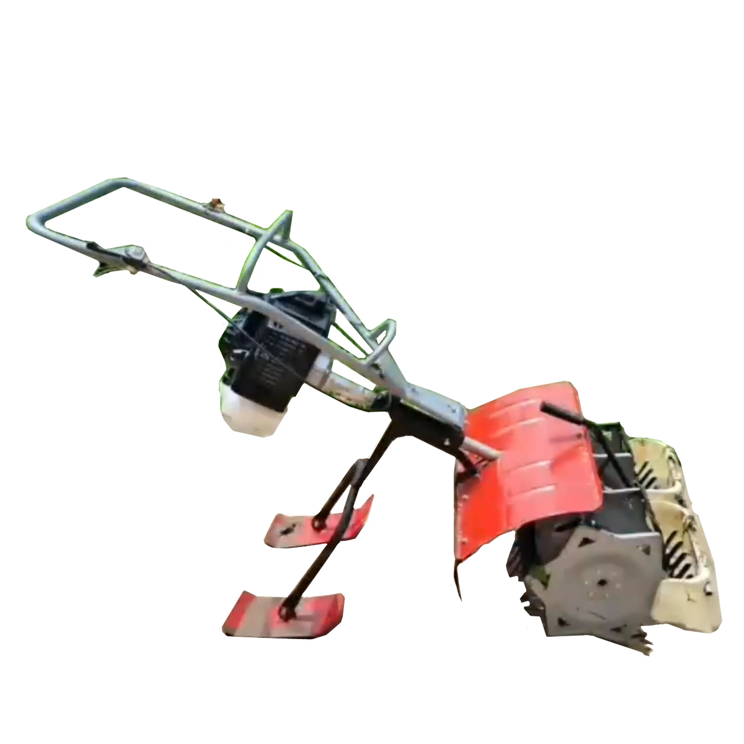 2 Row Mini Power Tiller Rice Weeder Machine Paddy Field Weeding Machine