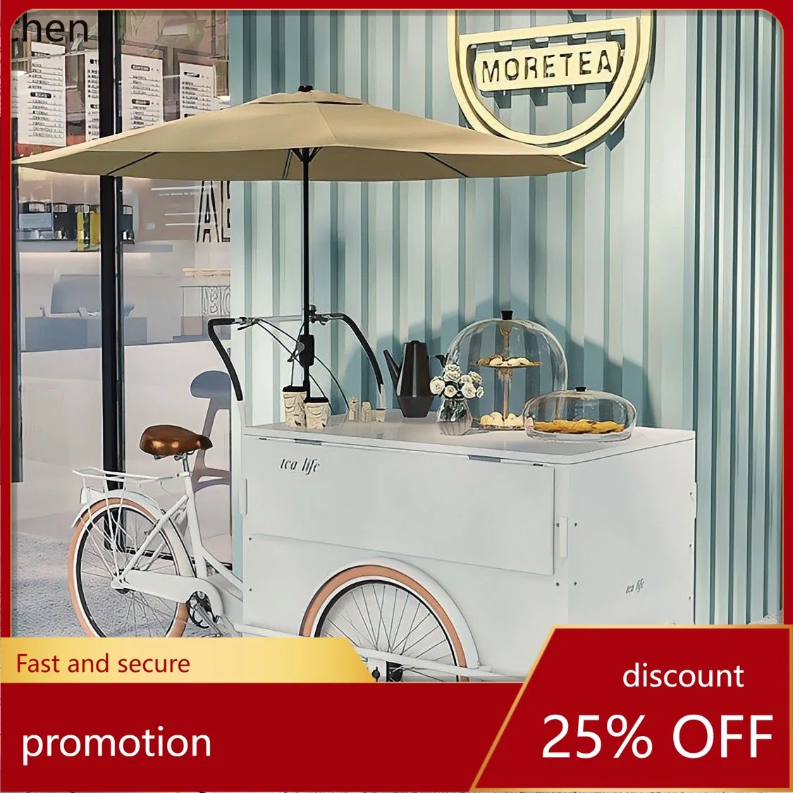 

CZ Night Market Stall Push Cart Reverse Riding Donkey Three-Wheel Rideable Sales Cart Food Mobile Snack Stall Cart