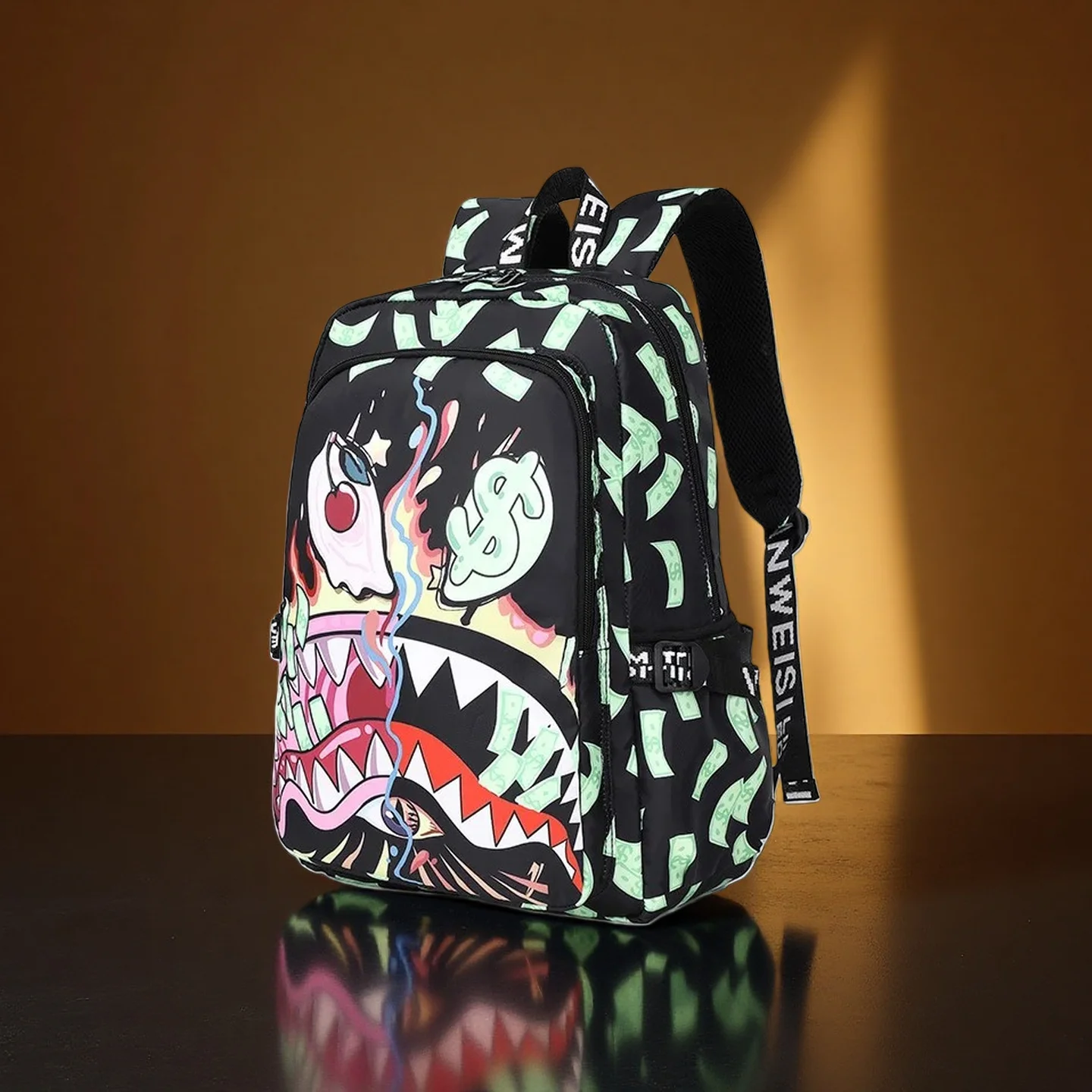 Tragen Sie diese Hai-Tasche in die Schule, die ich habe verfolgt und alles aufgefordert habe! Es ist so leicht, es kann eine ganze Klasse passen,