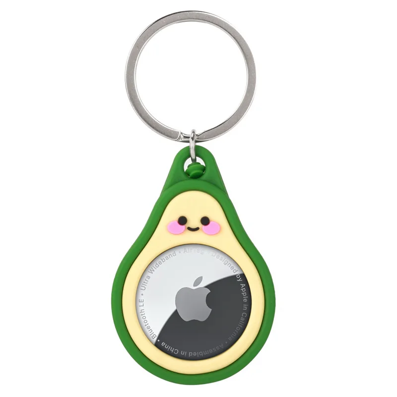 1 pc For AirTag Case Locator Cute Funny Dog Cartoon Silicone Avocado strawberryFor AirTags Locator With Keychain