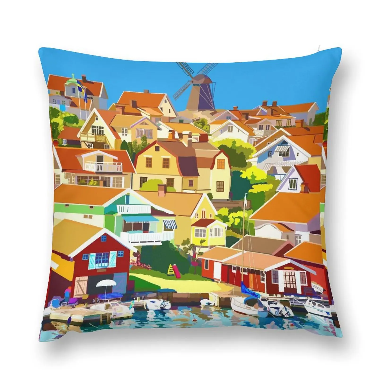 Fiskeb?ckskil Swedish Fishing Village Throw Pillow Cushions For Decorative Sofa christmas decorations 2025 pillow