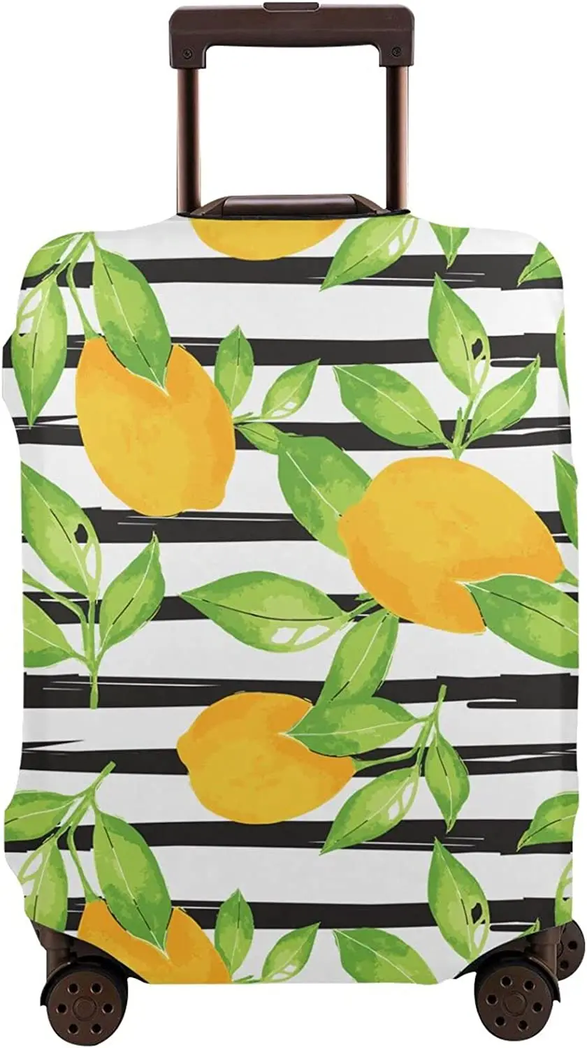 Printed Luggage Cover Fresh Lemon Thickened Elastic Travel Suitcase Protector Fruit Summer Washable Baggage Gear Covers