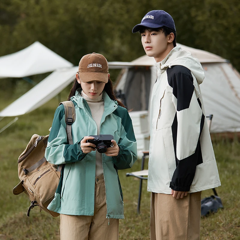 Spring and Autumn Couple Jackets New Outdoor Sports Detachable Brim Casual Charge Coat Korean Style Trendy Windbreaker Coat