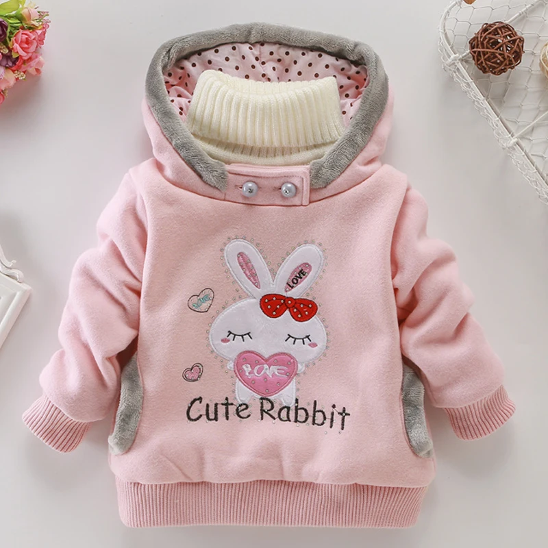 Fashion Children Clothes Girls Hoodies Spring Autumn Kids Casual Hooded Sweatshirt Kid's Cute Rabbit Printed Long Sleeve Sweater