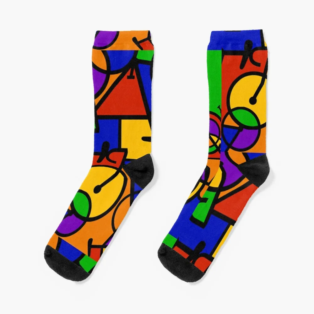 Bicycle Mosaic Design Socks Men'S Cycling Socks