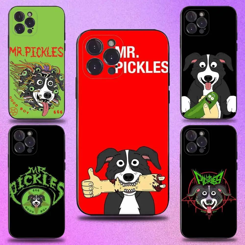 

Cartoon M-Mr Pickles Phone Case For iPhone 16,15,14,13,12,11 Plus,Pro Max,XS,X,XR,SE,Mini,8,7,Soft Silicone Black Cover