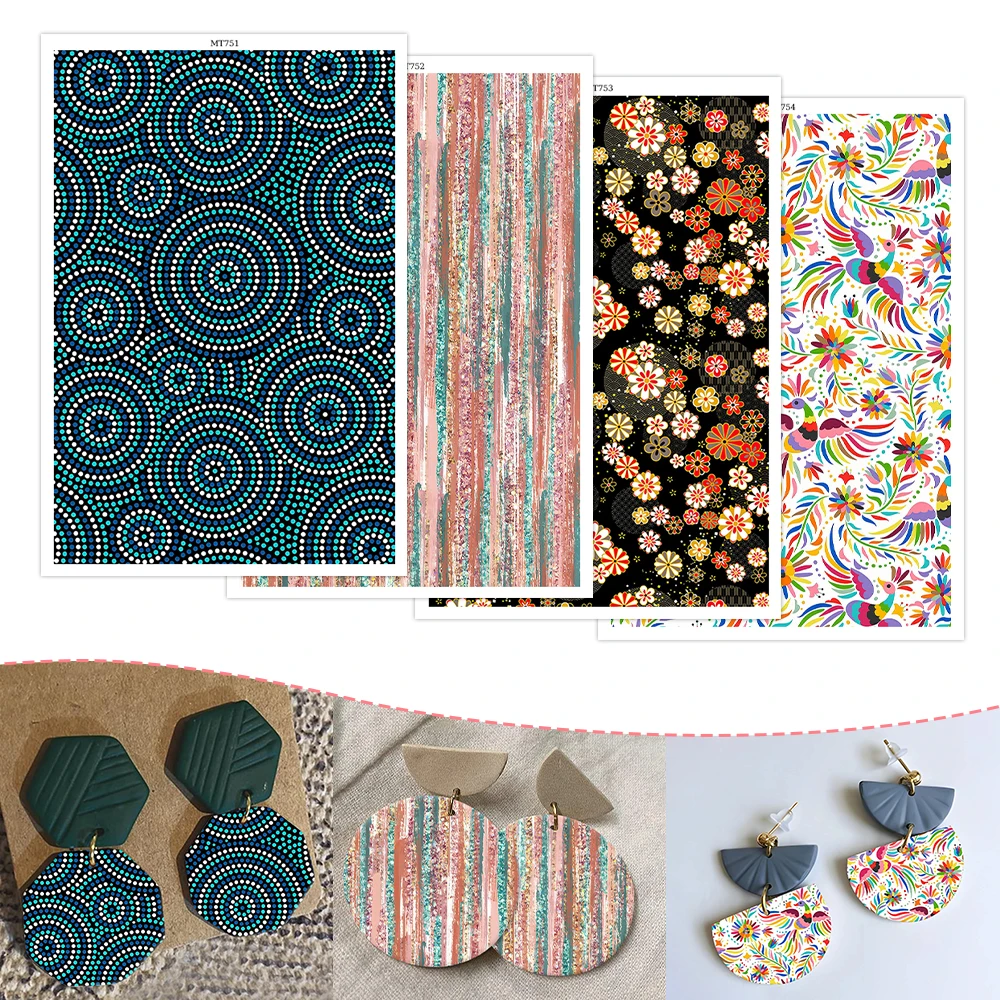 

Bohemia Dots Colorful Peacock Pattern Soft Ceramic Earrings Water Soluble Disposable Sticker for Diy Jewelry Making Decal 2025