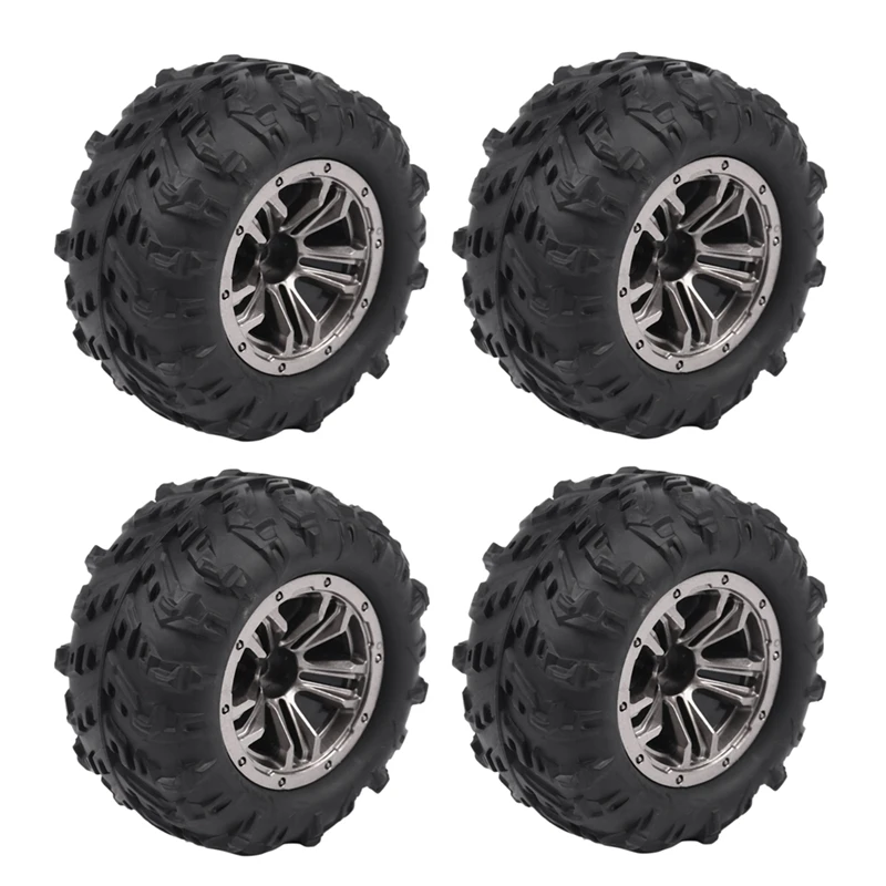 4Pcs 80Mm Wheel Tire Tyre For Xinlehong Q901 Q902 Q903 9130 9136 9137 9138 Hosim 1/16 RC Car Upgrade Parts,1