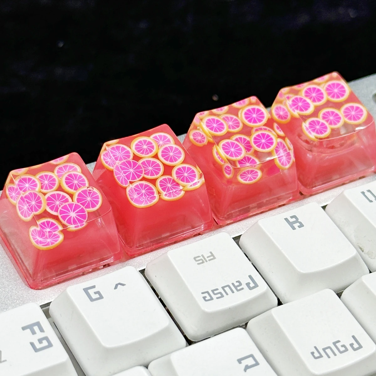 4PCS/SET Cute Fruit Series Keycaps Suitable For Mechanical Keyboard Keycap Accessories