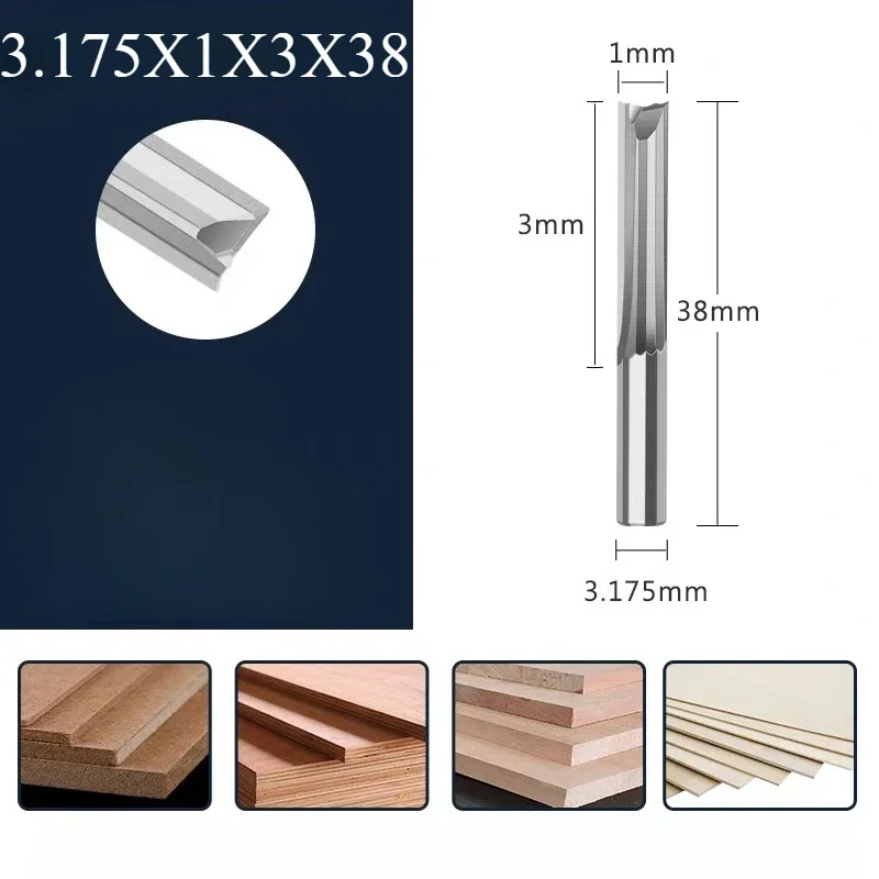 1 stücke Hartmetall 3,175 4 6 8 10mm Schaft 2 Flöten Gerade Ende Mühle CNC Fräser Hartholz MDF Gravur Router Bit – Detail 5
