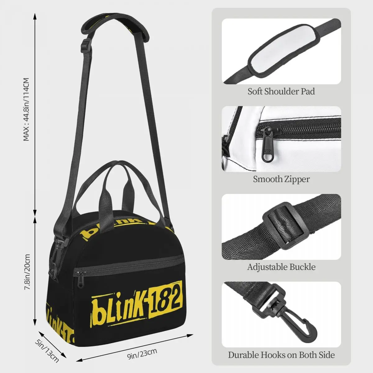 Blink 182 Punk Smile Lunch Bags Insulated Bento Box Waterproof Lunch Tote Picnic Bags Thermal Bag for Woman Work