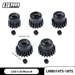 40Cr Steel Pinion Gear 14T / 15T / 16T /17T / 18T 0.5M 2mm Shaft For LOSI 1/24 Micro-B 2WD Buggy GPM Parts LOSI Micro-B Gear 14T