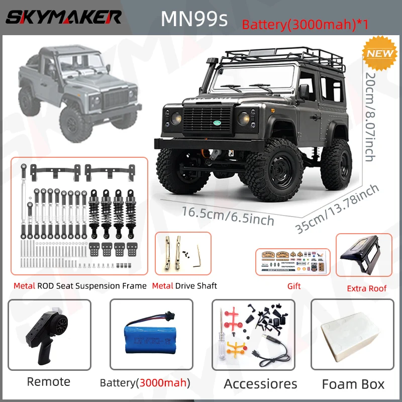 New MN99s MN98 1:12 MN Model RTR Version RC Car 2.4G 4WD RC Rock Crawler Defender Remote Control Car 1/12 RC Truck Cars Toys image 3