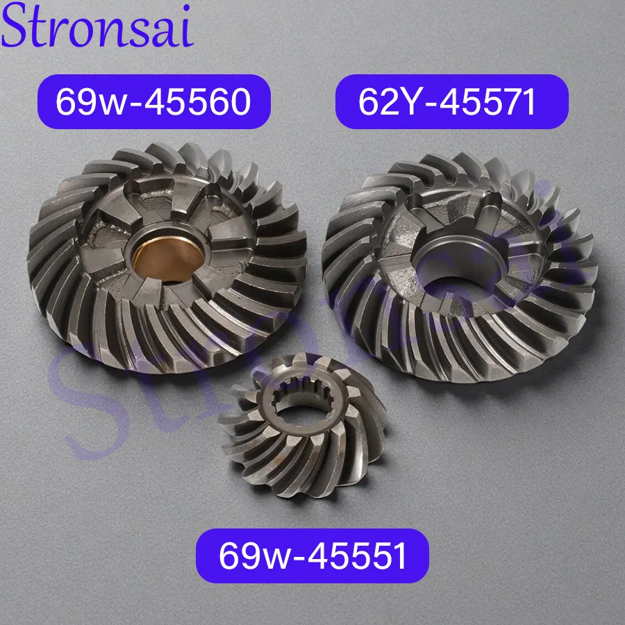 Gear Set for Yamaha 4 Stroke 60HP Boat Engine 69W-45551-00 69W-45560-00 62Y-45571-00 Outboard Accessories